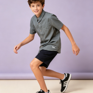Conjunto Trick Nick, Menino, Tamanho 14, Camiseta 100% Algodão, Short 98% Algodão, Verde Escuro