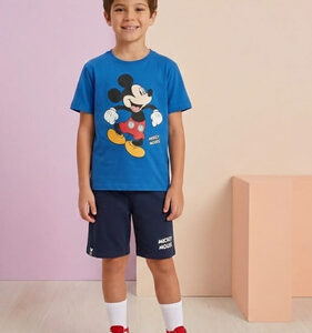 Conjunto Fakini Mikey, Menino, Tamanho 10, 100% Algodão, Azul
