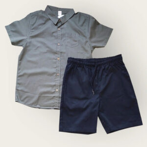 Conjunto Trick Nick, Menino, Tamanho 01, Short Regulagem Interna, Camisa 100% Algodão, Azul escuro