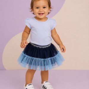 Conjunto TRICK NICK, Menina, Camiseta e Saia, Tamanho 01, Azul