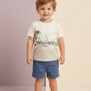 Conjunto TRICK NICK, Menino, Tamanho 02, Branco e Azul