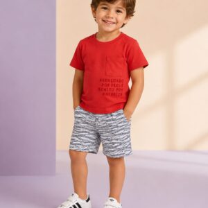 Conjunto FAKINI, Menino, Tamanho 04, Vermelho