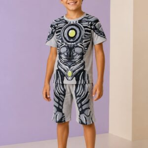 Pijama TRICK NICK, Menino, Tamanho 10, 98% algodão, Estampa Robo, Cinza