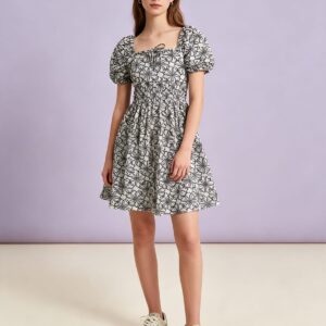 Vestido Fakini, Tamanho 18, Branco e Preto